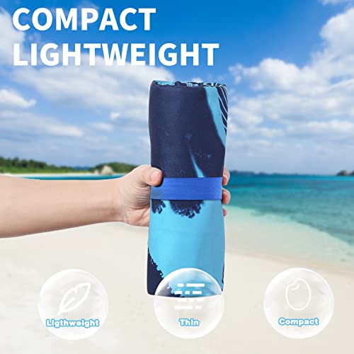2 Pack Lightweight Thin Beach Towel Oversized 71"x32" Big Extra Large Microfiber Sand Free Towels for Adult Quick Dry Travel Camping Beach Accessories Vacation Essential Gift Blue Sea Turtle Mandala - color: 2 Pack Blue Sea Turtle Mandala