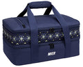 MIER Insulated Double Casserole Carrier Bag for Lasagna Lugger, Potluck Parties, Picnic, Beach, Fits 9 x 13 Inches Baking Dish, Casserole Dish, Expandable, Dark Blue - color: Dark Blue