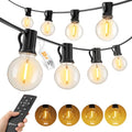 Brightown Outdoor String Lights, 55FT 17 G40 Bulbs Shatterproof Patio Lights, Waterproof Dimmable Hanging Connectable Globe LED Outdoor Lights for Backyard, Bistro, Porch, Deck, Balcony - size: 55FT - 17 Bulbs