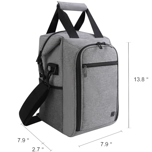 ALLCAMP 4 Bottle Wine Gift Bag - Insulated Tote Cooler, Adjustable Strap, Includes 4 Wine Glasses, Napkins & Corkscrew, Portable Travel Gifting(Gray) - color: Ash Gray, size: 4 Bottle