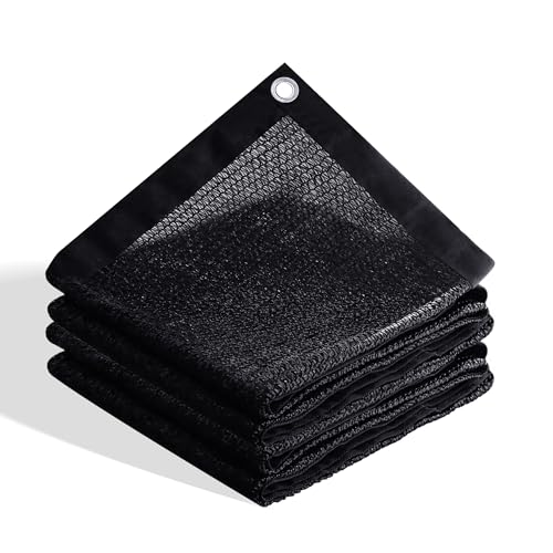 VICLLAX 70% Shade Cloth, 4x10FT Durable Black Mesh Trap with Every 3 FT Grommet, Sun Shade Fabric Netting for for Plants Cover, Greenhouse, Chicken Coop, Barn Kennel, Garden Patio - color: 70%Black, size: 0 4 x 1 0 FT