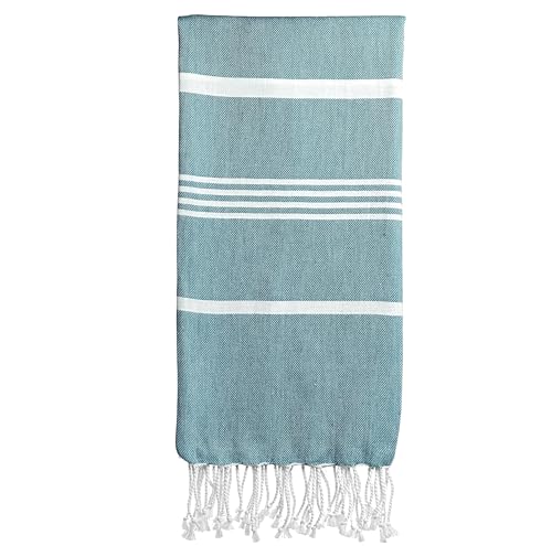 Beach Towel 100% Cotton Turkish Beach Towel Adult 38x70 Inch Pre-washed Absorbent Extra Large|Sand Free Quick Dry BathTowels|Lightweight Blanket|Travel Cruise Camping Spa Gym Yoga Towel|Ocean Depths - color: Green