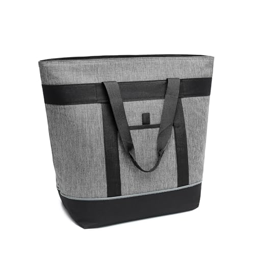 Insulated Cooler Bag Reusable Grocery Tote Bags Transport Large Lunch Box for Women - color: Gray-activity