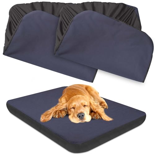 Dog Bed Covers Replacement Washable 100% Waterproof Dog Bed Sheets, Soft & Noiseless Pet Bed Cover, 2 Pack, 30" x 20" Blue - size: Blue-30 x 20 inch