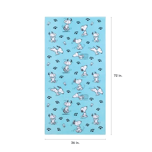 Berkshire Peanuts® Snoopy Beach Towel — 100% Cotton Pool & Beach Towel, Absorbent, Quick-Drying & Sand-Free, 36'' × 72'', Poses and Paws - color: Poses and Paws