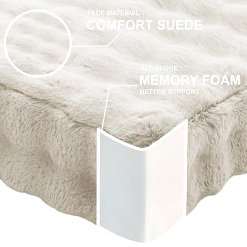 JKMAX 2 Pcs High Density Foam Floor Pillow - Upgraded Large Pillows Seating for Adults - Outdoor Floor Cushion with Soft Tufted Cover - Yoga Pillows for Sitting On Floor - 22 Inch Almond White - color: Almon White, size: 2 Counts
