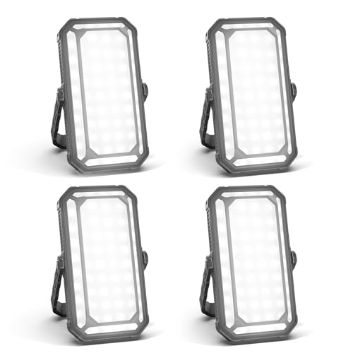 Rechargeable Camping Lantern, 10000mAh Dimmable Camp Lights with 12 Modes, High Brightness LCD Display Tent Light for Power Outages, Hurricane, Hiking, Fish, Emergency, Home Use (4PCS) - color: 4PCS