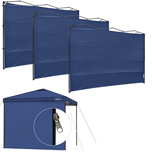 KAMPKEEPER 10X10 Canopy Tent Sidewalls with Zipper for Canopy Frame, 3Pcs Sunwalls Only, UPF50+ Waterproof Side Walls(Navy Blue) - color: Navy Blue