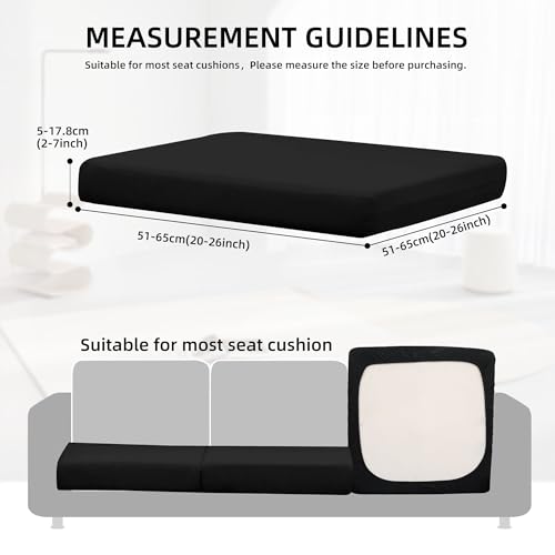 12Pcs Outdoor Cushion Covers, Patio Cushion Covers,Stretch Elastic Slipcovers, Replacement Washable & Reusable Furniture Protector for Patio Couch (Black,Cover Only) - color: Black, size: 12Pcs-Solid color