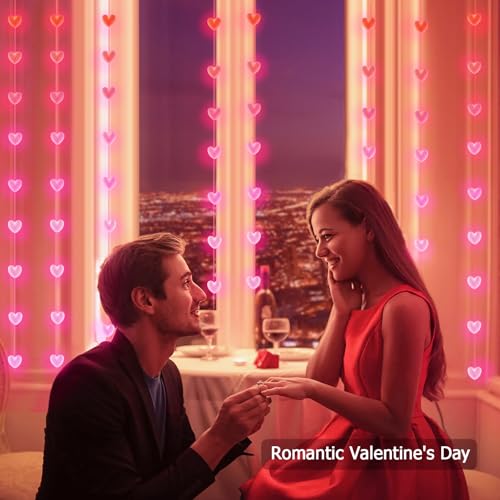16.5ft Heart String Lights Valentines Day Decorations, 33 LED RGB Color Changing String Fairy Lights, 200+ Scene Modes for Christmas Valentines Day Decor Bedroom Backdrop Indoor Outdoor - size: Heart - 16.5ft