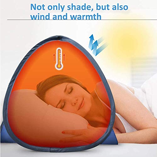 Beach Sun Shelters,Instant Sun Shade Canopy Head PopUp Canopy Automatic Shade Tent for Camping Hiking Picnic Portable Sun Shelter Windproof Waterproof with Mobile Phone Stand - color: Blue-Waterproof-27.5in