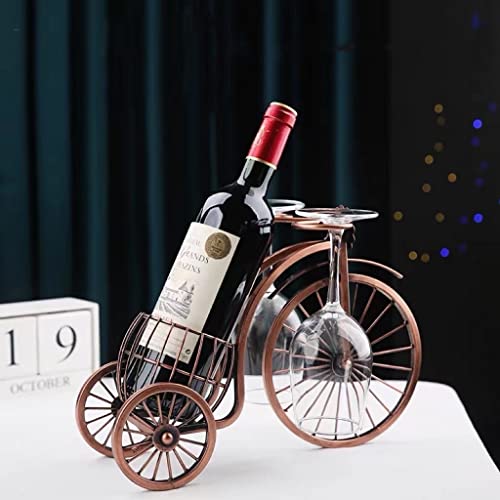 Single Bike Wine Bottle Holder with Glass holer - size: Large