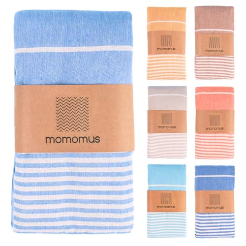 Extra Large Turkish Beach Towel Style – 100% Cotton, Sand-Free Comfort | Oversized Beach Towel – Sandproof Beach Blanket – Big Beach Mat - Outdoor Picnic Blanket (Light Blue, 83x94 in) - color: Light Blue