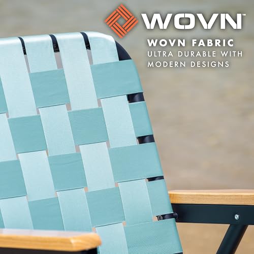 GoSports WOVN Beach Backpack Chair - 9 Styles Available - Premium Folding Camping Chair - color: Stone Blue