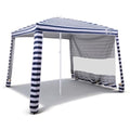 Jihfmo 8x8 Ft Large Beach Cabana Tent, UPF 100+ Windproof Sun Shelter for Family - 64 Sq Ft Big Shade Canopy with Sand Anchors & Cooling Silver Glue Coating, Easy Setup Portable Sunshade - Blue Stripe - color: Blue Stripes
