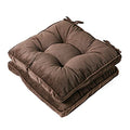 Furlide Chair Pads with Ties Indoor Outdoor Cushions 18 x 18 Inch for Dining Chairs Set of 2, Square Coffee - color: Coffee