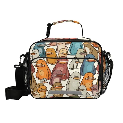 Cute Cartoon Platypus Lunch Bag Insulated Cooler Bag for Boys Girls, Holds Lunch Box, Water Bottle, Snacks