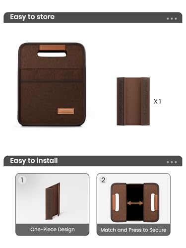 Fluxynara 2-Cup Reusable Felt Drink Carrier with Handle and Adjustable Shoulder Strap, Drink Holder for Car, Multi-Cup Drink Carrier Bag for Delivery, Travel, Picnics (Coffee Brown) - color: Coffee Brown, size: 2 Cups