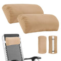 Headrest Pillow for Patio Chaise Lounge, 2 Packs Head Pillow with Elastic Band for Zero Gravity Lounge Chair, Head Neck Rest Pillow Lumbar Pillow, Beige - color: Beige