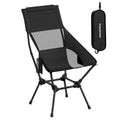 SONGMICS Camping Chair, Lightweight Folding Beach Chair, Adjustable Height, Steel Frame, Portable for Outdoor Travel - color: Black, style: Highback（22.8"D x 22"W x 38.1"H)