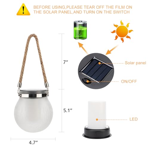 Solar Lanterns Outdoor Waterproof Hanging - Solar Lantern Garden Decor, Lanterns Lights for Backyard Porch Patio Table Yard Balcony Lawn Pathway - color: Black