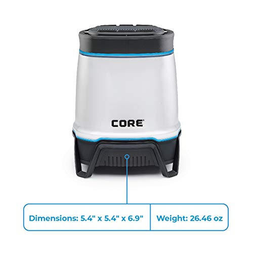 CORE 1250 Lumen Rechargeable Bluetooth Speaker Lantern with USB Output, Charges Phones