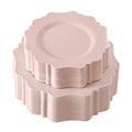 COLOSUS 100 pcs Pink Plastic Plates Set, Nice Disposable Plates,Pink Disposable plates Set for 50 Guest include 50 Dinner Plate 10.5 &50Dessert plates 8.25 for Party,Wedding, Birthday,Mother's Day - color: Pink