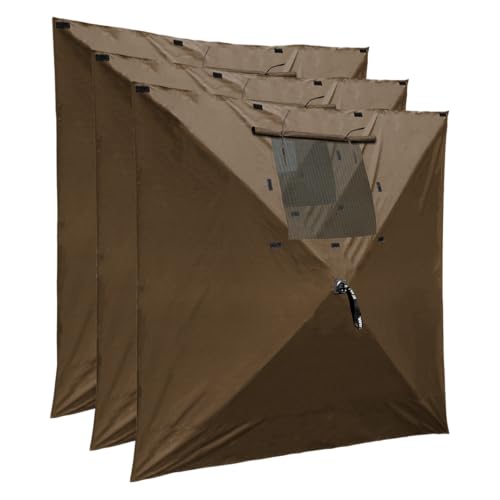 Clam Quick-Set Wind & Sun Panels 3-Pack – Brown Screen Tent Sidewalls – Fits Traveler, Venture & Escape – Full Coverage Shade & Privacy – Carry Bag – Tent Not Included - color: Brown, size: 3 Panel