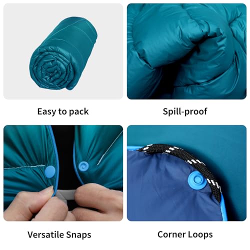 Camping Blanket,MINI Puffy Blanket Lightweight Windproof Water Resistant for Outdoors,Hiking,Beach,Car,Picnic,Stadium - color: Grad Blue, size: 39"x55"