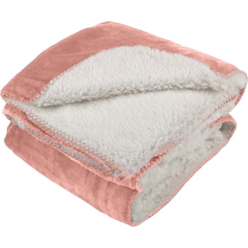 PETMAKER Dog Blanket - 80x100in Reversible Sherpa Blanket - Throw Blankets for Bed, Couch, Crate, or Car - Machine Washable Puppy Essentials (Pink) - color: Pink, size: X-Large