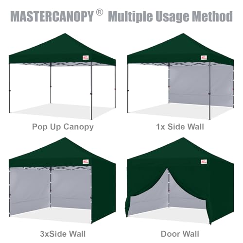 MASTERCANOPY Heavy Duty Pop up Canopy Tent with Sidewalls (10x10,Forest Green) - color: Forest Green, size: 10x10