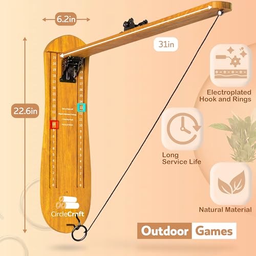 Wall Mount Ring Swing Game | Foldable Wall Mounted Ring Toss Game for Adults | Man Cave Decor and Accessories for Backyard | Indoor & Outdoor Bar Games for Adults