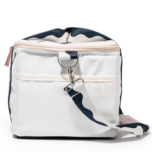 Business & Pleasure Co. Premium Cooler Bag - 14L Vintage Lunch Bag for Beach Days & Picnics - Insulated Leakproof Lining - Rivie White - color: Rivie White