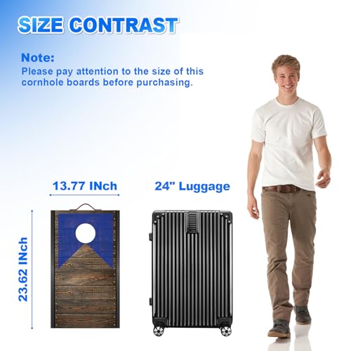 Portable Cornhole Board Set with Bean Bags 2 ft x 1 ft or 3 ft x2 ft or 10.16 * 5.04 Inch Foldable Corn Hole Games for Adults and Kids Indoor or Outdoor Corn Hole Toss Games Backyard Tarvel - color: Dark Wood