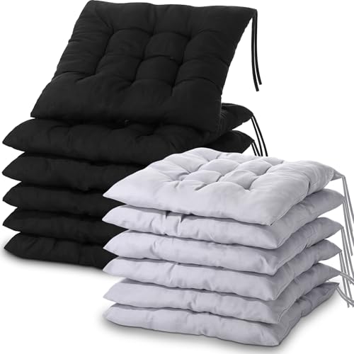 Geetery 12 Pcs Floor Pillows Bulk Seating Cushions for Floor Chair 15.7'' Large Meditation Cushion for Yoga Living Room Tatami Bedroom Balcony Office (Black Grey,Square) - color: Black Grey, size: Square