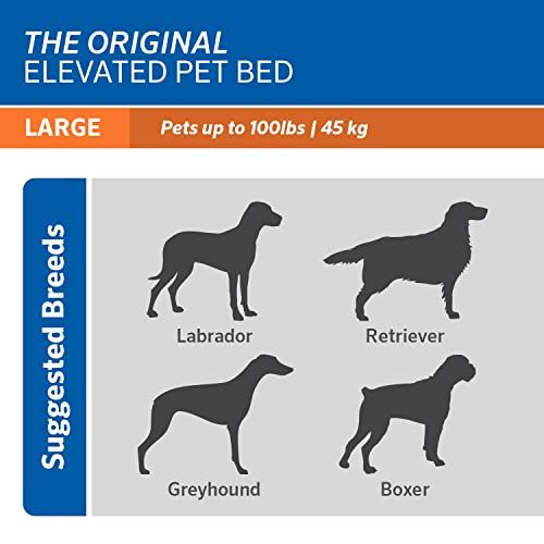 Coolaroo Original Elevated Dog Bed - Breathable Off-The-Ground Pet Bed with Cooling Fabric, Joint Relief & Moisture-Resistant Fabric, 100% Recyclable, Easy Clean, Nutmeg, Large - color: Nutmeg, style: Large Dog Bed