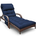Outdoor Chaise Lounge Chair Cushion, Waterproof Outdoor Chair Cushions for Patio Furniture, 71 x 21 x 4 Inches Replacement Chaise Lounge Cushion with Ties (Blue) - color: Blue