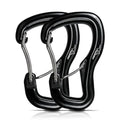 Heavy Duty Carabiner Clip Hook 8KN (1763 lbs), 2 PCS Ultra-Light Aluminum Caribeaners with Double Door D Ring Shape, for Hammock, Camping, Hiking, Backpacking, Dog Leash, Keychain Clip - style: 1#Black-2pc