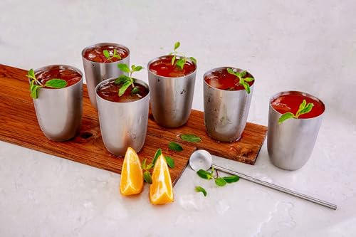 Vinod Stainless Steel Glass Set of 12 - Premium Metal Cups | Beer Glasses | Juice Glass - color: Set Of 12, size: 10 OZ