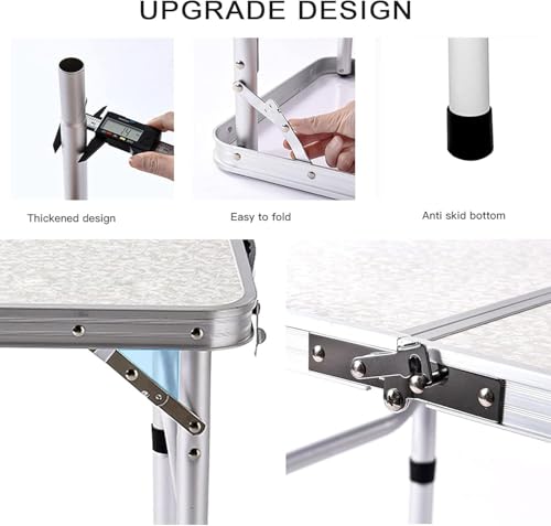 YUFIFAIRY Aluminum Camp Table, Folding Table Portable,Lightweight,Foldable with 2 Adjustable Height, Indoor Outdoor Table for Cooking, Picnic, 2 Heights, 36''L x24''W - color: Silver, size: 36''L x24''Wx28"H
