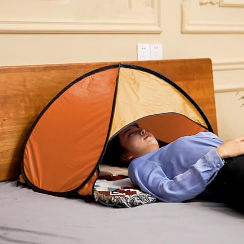 Dog Shade Canopy – Outdoor Pet Tent, Foldable Sun Shelter | Portable UV Resistant Dog Shade Tent, Beach Travel Canopy for Small Pets, Lightweight Windproof Tent with Built-in Holder for Mobile Viewing - color: Yellow and orange