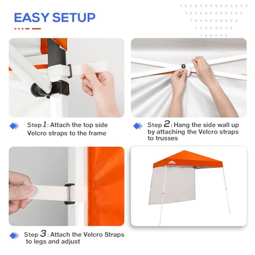 EAGLE PEAK Sunwall/Sidewall for 10x10 Slant Leg Canopy Only, 1 Sidewall, Orange - color: Orange