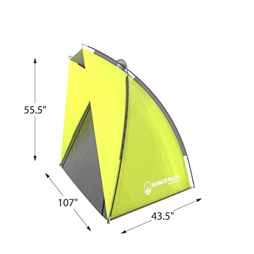 Beach Tent Sun Shelter for Shade with UV Protection, Water and Wind Resistant, Easy Set Up and Carry Bag by Wakeman Outdoors (Yellow)