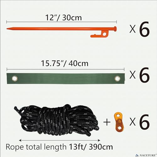 Tree Straightening Kit 6 Pack - Supports and Stake for Leaning Trees, 13.12 Feet Straps for Young Growth - color: 6 Pack