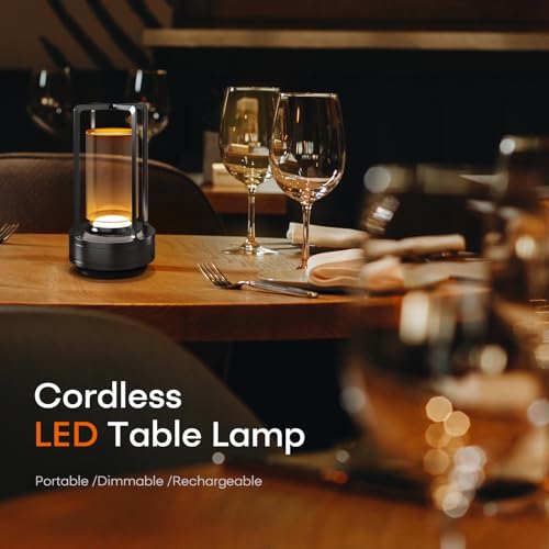 Portable Metal Table Lamp for Indoor/Outdoor ,Rechargeable Cordless LED Lamp, 3-Colour Infinitely Dimming Battery Powered Small Desk Lamp, Restaurant/Bedroom/Bar/Coffee/Camping Light (Grey Set of 2) - color: Grey Set of 2