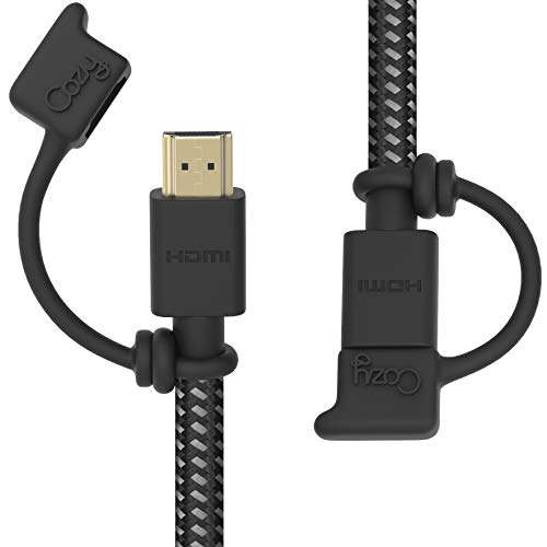 10-Pack Cozy HDMI Caps for HDMI Cables/Cords/Tether - Provides Dust and Oxidation Protection, Projection Adapter Cover, Protects During Travel, Portable, Designed by Cozy (Black) - color: HDMI (4) - Black