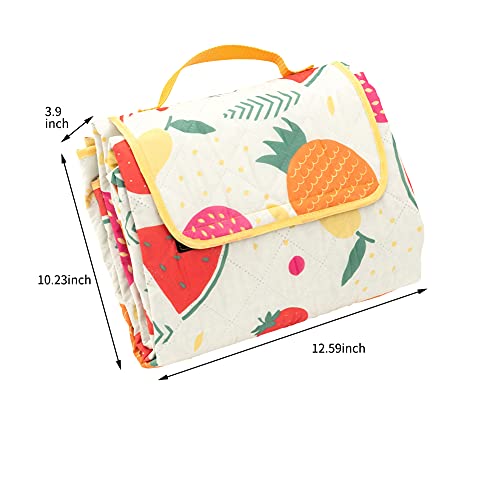 Picnic Blankets, Portable Outside Baby Blanket, 3 Layer Picnic Mat for Camping, 79" x 59" Large Waterproof Sand Proof Camping Blanket, Lightweight Folding Portable Travel Blanket - color: Fruit, size: 1'1" x 6'7" (Rectangular)