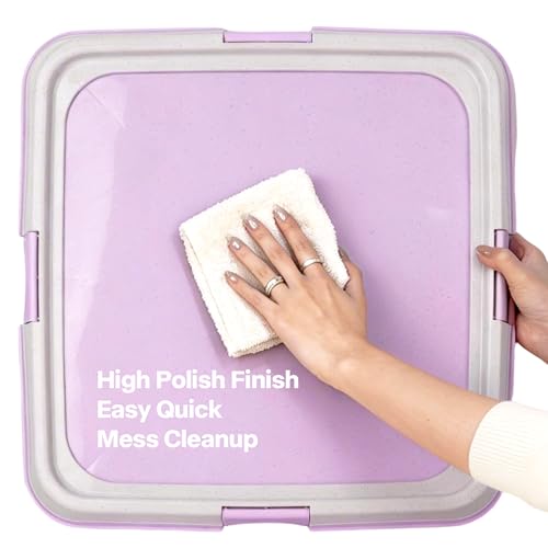 Pawise Dog Pee Pad Holder for Puppy, Puppy Pad Holder Tray, Pet Training Pee Pad, Indoor Potty Tray for Senior Dogs, Dog Toilet for Newborn Puppies, 23.5" x 23.5"，Purple - size: Small-Purple