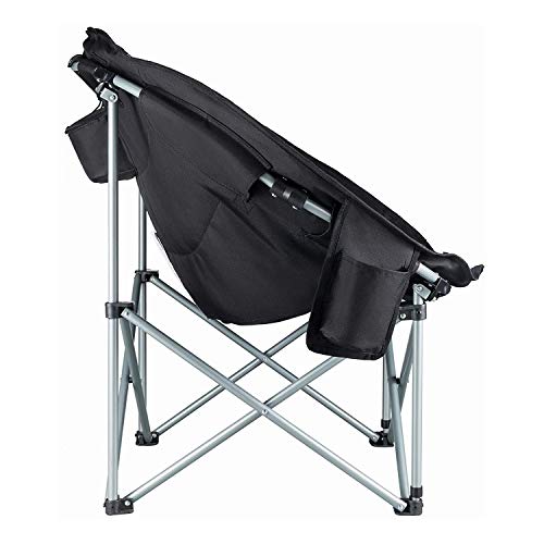 KingCamp Moon Saucer Leisure Heavy Duty Steel Camping Chair Padded Seat - color: Black/Grey
