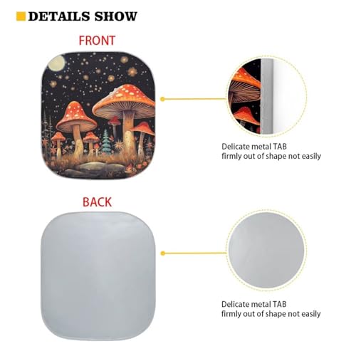 Classic Mushroom Sunshades for Car Windshield Sun Shades UV Rays Sun Shade Outdoor Protective Sun Blocker Easy Install Sun Visor 2 Pack Automotive Interior Accessories - color: Classic Mushroom